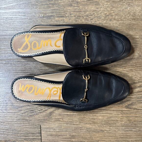SAM EDELMAN Linnie Black Horse Bit Loafer Mule Slide 7M - Picture 2 of 11